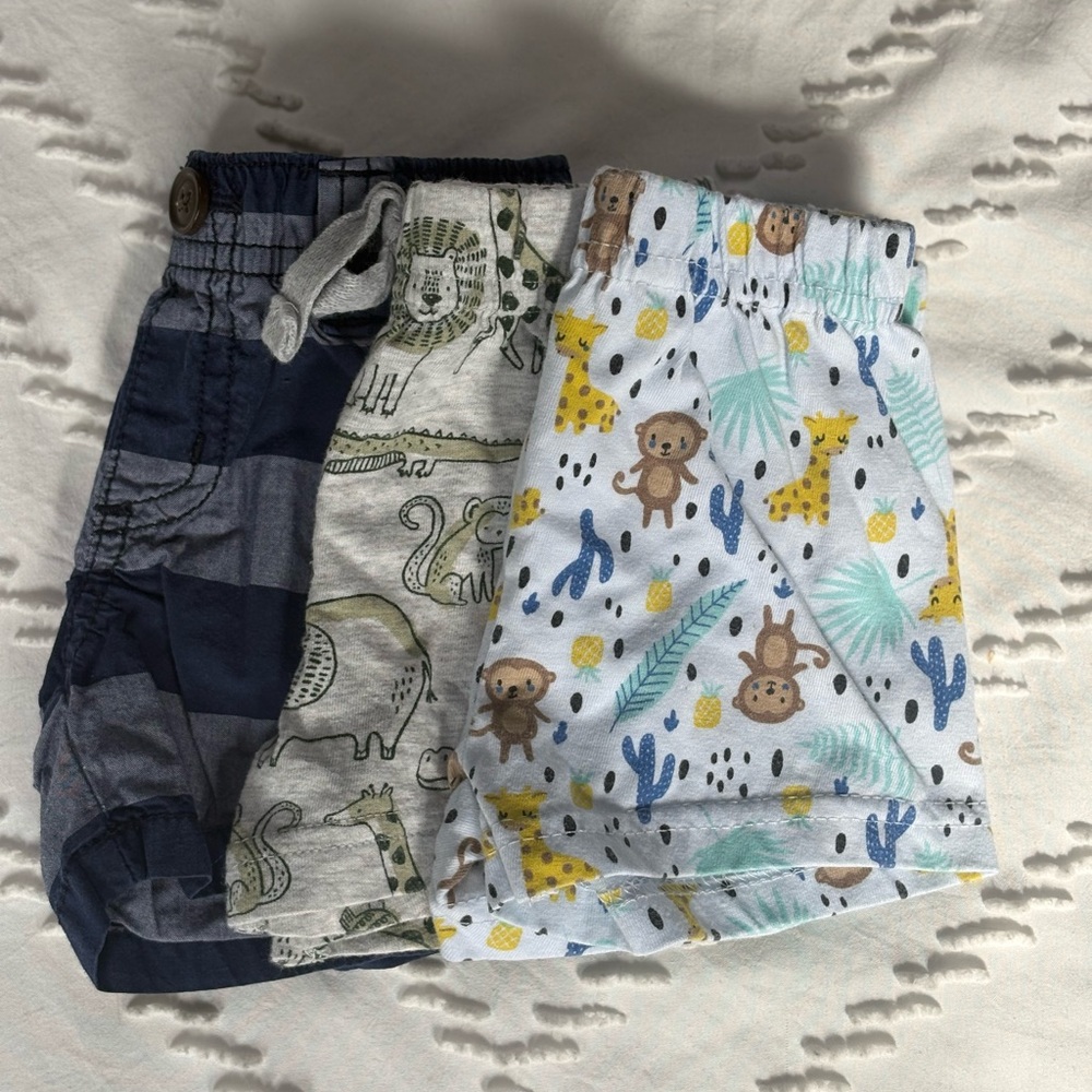 Gymboree Boys Shorts - Navy, Gray, White with Yellow & Light Blue Accents